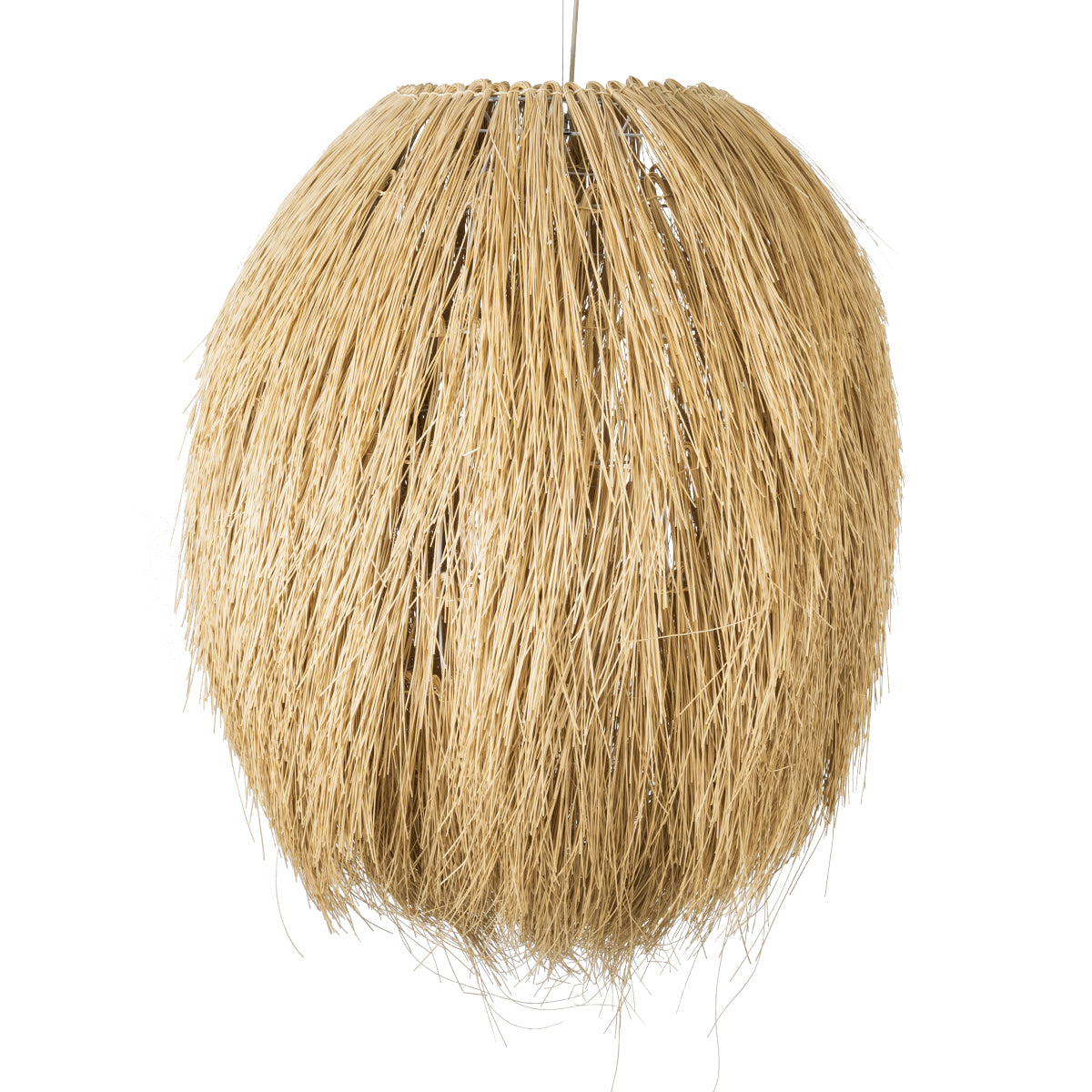 GloboStar® ARCHIPELAGO 02067 Boho Κρεμαστό Φωτιστικό Οροφής Μονόφωτο 1 x E27 AC220-240V IP20 - Φ100 x Υ120cm - Μπεζ Ξύλινο Πλέγμα - 5 Χρόνια Εγγύηση - ledmania.gr