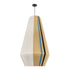 GloboStar® SALERNO 02079 Boho Φωτιστικό Οροφής Μονόφωτο 1 x E27 AC220-240V IP20 - Φ50 x Υ90cm - Μπεζ με Λευκό και Γαλάζια με Μαύρη Λεπτομέρεια Λεπτό Νήμα Βαμβακερό Πλέγμα Καμπάνα - 5 Χρόνια Εγγύηση - ledmania.gr