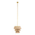 GloboStar® MISSOULA 02084 Boho Κρεμαστό Φωτιστικό Οροφής Μονόφωτο 1 x E27 AC220-240V IP20 - Φ30 x Υ40cm - Μπεζ Λεπτό Νήμα Βαμβακερό και Χρυσό Μεταλλικό Πλέγμα - 5 Χρόνια Εγγύηση - ledmania.gr