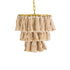 GloboStar® MISSOULA 02084 Boho Κρεμαστό Φωτιστικό Οροφής Μονόφωτο 1 x E27 AC220-240V IP20 - Φ30 x Υ40cm - Μπεζ Λεπτό Νήμα Βαμβακερό και Χρυσό Μεταλλικό Πλέγμα - 5 Χρόνια Εγγύηση - ledmania.gr
