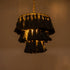 GloboStar® MISSOULA 02087 Boho Κρεμαστό Φωτιστικό Οροφής Μονόφωτο 1 x E27 AC220-240V IP20 - Φ30 x Υ40cm - Μαύρο Λεπτό Νήμα Βαμβακερό και Χρυσό Μεταλλικό Πλέγμα - 5 Χρόνια Εγγύηση - ledmania.gr
