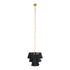 GloboStar® MISSOULA 02087 Boho Κρεμαστό Φωτιστικό Οροφής Μονόφωτο 1 x E27 AC220-240V IP20 - Φ30 x Υ40cm - Μαύρο Λεπτό Νήμα Βαμβακερό και Χρυσό Μεταλλικό Πλέγμα - 5 Χρόνια Εγγύηση - ledmania.gr