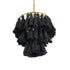 GloboStar® MISSOULA 02087 Boho Κρεμαστό Φωτιστικό Οροφής Μονόφωτο 1 x E27 AC220-240V IP20 - Φ30 x Υ40cm - Μαύρο Λεπτό Νήμα Βαμβακερό και Χρυσό Μεταλλικό Πλέγμα - 5 Χρόνια Εγγύηση - ledmania.gr