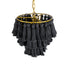 GloboStar® MISSOULA 02087 Boho Κρεμαστό Φωτιστικό Οροφής Μονόφωτο 1 x E27 AC220-240V IP20 - Φ30 x Υ40cm - Μαύρο Λεπτό Νήμα Βαμβακερό και Χρυσό Μεταλλικό Πλέγμα - 5 Χρόνια Εγγύηση - ledmania.gr