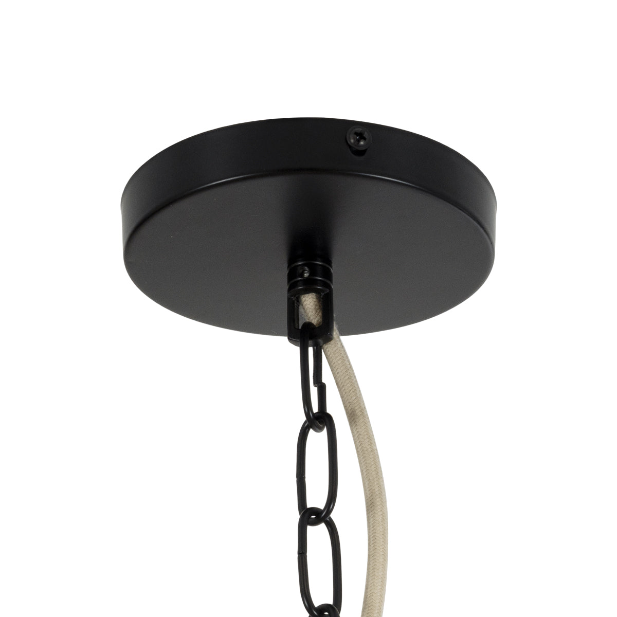 GloboStar® STARVALLEY 02093 Boho Κρεμαστό Φωτιστικό Οροφής Τρίφωτο 3 x E27 AC220-240V IP20 - Φ80 x Υ80cm - Μπεζ Λεπτό Σχοινί Τριχιά Καμπάνα - 5 Χρόνια Εγγύηση - ledmania.gr