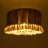 GloboStar® PUERTORICO 02094 Boho Κρεμαστό Φωτιστικό Οροφής Τρίφωτο 3 x E27 AC220-240V IP20 - Φ50 x Υ27cm - Μπεζ με Λευκό Λεπτό Νήμα Πλέγμα Βαμβακερό Καπέλο - 5 Χρόνια Εγγύηση - ledmania.gr