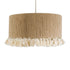 GloboStar® PUERTORICO 02094 Boho Κρεμαστό Φωτιστικό Οροφής Τρίφωτο 3 x E27 AC220-240V IP20 - Φ50 x Υ27cm - Μπεζ με Λευκό Λεπτό Νήμα Πλέγμα Βαμβακερό Καπέλο - 5 Χρόνια Εγγύηση - ledmania.gr