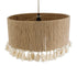 GloboStar® PUERTORICO 02094 Boho Κρεμαστό Φωτιστικό Οροφής Τρίφωτο 3 x E27 AC220-240V IP20 - Φ50 x Υ27cm - Μπεζ με Λευκό Λεπτό Νήμα Πλέγμα Βαμβακερό Καπέλο - 5 Χρόνια Εγγύηση - ledmania.gr