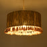 GloboStar® PUERTORICO 02096 Boho Κρεμαστό Φωτιστικό Οροφής Μονόφωτο 1 x E27 AC220-240V IP20 - Φ50 x Υ27cm - Μπεζ με Ροζ Λεπτό Νήμα Πλέγμα Βαμβακερό Καπέλο - 5 Χρόνια Εγγύηση - ledmania.gr