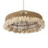 GloboStar® MAZU 02098 Boho Κρεμαστό Φωτιστικό Οροφής Μονόφωτο 1 x E27 AC220-240V IP20 - Φ50 x Υ25cm - Μπεζ με Λευκό Λεπτό Νήμα Πλέγμα Βαμβακερό Καπέλο - 5 Χρόνια Εγγύηση - ledmania.gr