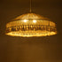 GloboStar® MAZU 02099 Boho Κρεμαστό Φωτιστικό Οροφής Τριφωτο 3 x E27 AC220-240V IP20 - Φ80 x Υ35cm - Μπεζ με Λευκό Λεπτό Νήμα Πλέγμα Βαμβακερό Καπέλο - 5 Χρόνια Εγγύηση - ledmania.gr