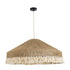 GloboStar® MAZU 02099 Boho Κρεμαστό Φωτιστικό Οροφής Τριφωτο 3 x E27 AC220-240V IP20 - Φ80 x Υ35cm - Μπεζ με Λευκό Λεπτό Νήμα Πλέγμα Βαμβακερό Καπέλο - 5 Χρόνια Εγγύηση - ledmania.gr