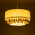 GloboStar® GINGER 02100 Boho Κρεμαστό Φωτιστικό Οροφής Μονόφωτο 1 x E27 AC220-240V IP20 - Φ50 x Υ25cm - Μπεζ Υφασμάτινο με Μπεζ Λεπτό Νήμα Πλέγμα Βαμβακερό Καπέλο - 5 Χρόνια Εγγύηση - ledmania.gr