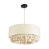 GloboStar® GINGER 02100 Boho Κρεμαστό Φωτιστικό Οροφής Μονόφωτο 1 x E27 AC220-240V IP20 - Φ50 x Υ25cm - Μπεζ Υφασμάτινο με Μπεζ Λεπτό Νήμα Πλέγμα Βαμβακερό Καπέλο - 5 Χρόνια Εγγύηση - ledmania.gr