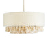 GloboStar® GINGER 02100 Boho Κρεμαστό Φωτιστικό Οροφής Μονόφωτο 1 x E27 AC220-240V IP20 - Φ50 x Υ25cm - Μπεζ Υφασμάτινο με Μπεζ Λεπτό Νήμα Πλέγμα Βαμβακερό Καπέλο - 5 Χρόνια Εγγύηση - ledmania.gr