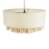 GloboStar® GINGER 02100 Boho Κρεμαστό Φωτιστικό Οροφής Μονόφωτο 1 x E27 AC220-240V IP20 - Φ50 x Υ25cm - Μπεζ Υφασμάτινο με Μπεζ Λεπτό Νήμα Πλέγμα Βαμβακερό Καπέλο - 5 Χρόνια Εγγύηση - ledmania.gr