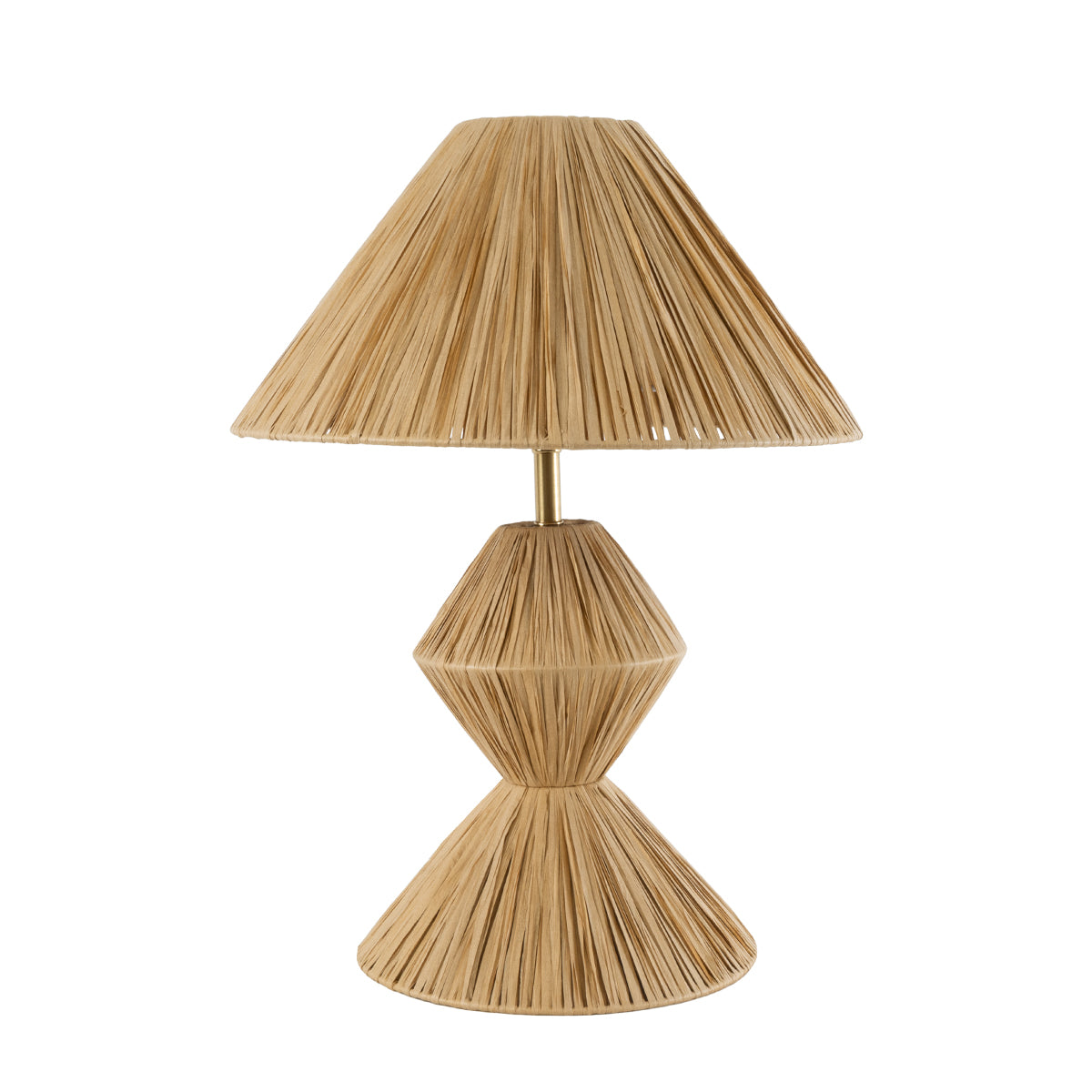 GloboStar® LUANA 02107 Boho Επιτραπέζιο Φωτιστικό Μονόφωτο 1 x E27 AC220-240V IP20 - Φ40 x Υ50cm - Μπεζ Καφέ Φυσική Ράφια Άχυρο Καπέλο - 5 Χρόνια Εγγύηση - ledmania.gr
