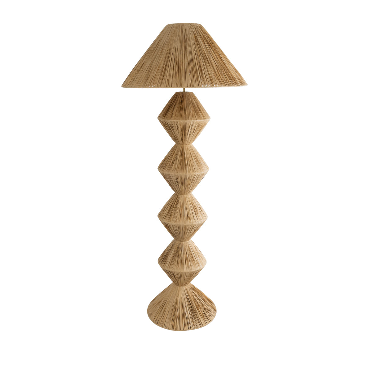 GloboStar® LUANA 02108 Boho Επιδαπέδιο Φωτιστικό Μονόφωτο 1 x E27 AC220-240V IP20 - Φ60 x Υ150cm - Μπεζ Ξύλινο Ρατάν Καπέλο - 5 Χρόνια Εγγύηση - ledmania.gr