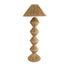GloboStar® LUANA 02108 Boho Επιδαπέδιο Φωτιστικό Μονόφωτο 1 x E27 AC220-240V IP20 - Φ60 x Υ150cm - Μπεζ Ξύλινο Ρατάν Καπέλο - 5 Χρόνια Εγγύηση - ledmania.gr