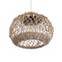 GloboStar® ECUADOR 02115 Boho Κρεμαστό Φωτιστικό Οροφής Μονόφωτο 1 x E27 AC220-240V IP20 - Φ35 x Υ28cm - Μπεζ Seagrass - Φύκι Πλέγμα Καμπάνα - 5 Χρόνια Εγγύηση - ledmania.gr