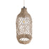 GloboStar® NIMBLIN 02116 Boho Κρεμαστό Φωτιστικό Οροφής Μονόφωτο 1 x E27 AC220-240V IP20 - Φ23 x Υ50cm - Μπεζ Seagrass - Φύκι Πλέγμα Καμπάνα - 5 Χρόνια Εγγύηση - ledmania.gr