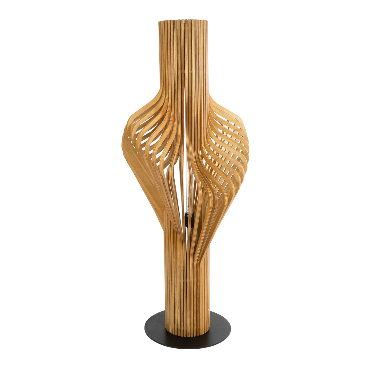 GloboStar® MIHIRO 02150 Boho Επιδαπέδιο Φωτιστικό Μονόφωτο 1 x E27 AC220-240V IP20 - Μ48 x Π48 x Υ120cm - Καφέ Ξύλινο με Μαύρη Μεταλλική Βάση Πλέγμα - 5 Χρόνια Εγγύηση - ledmania.gr