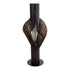 GloboStar® MIHIRO 02151 Boho Επιδαπέδιο Φωτιστικό Μονόφωτο 1 x E27 AC220-240V IP20 - Μ48 x Π48 x Υ120cm - Καφέ Σκούρο Ξύλινο με Μαύρη Μεταλλική Βάση Πλέγμα - 5 Χρόνια Εγγύηση - ledmania.gr