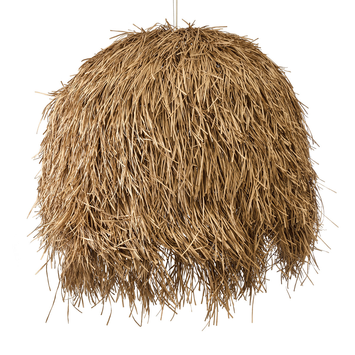 GloboStar® GUADELOUPE 02159 Boho Κρεμαστό Φωτιστικό Μονόφωτο 1 x E27 AC220-240V IP20 - Φ120 x Υ100cm - Καφέ Σκούρο Φυσική Ράφια Νήμα Πλέγμα Καμπάνα - 5 Χρόνια Εγγύηση - ledmania.gr