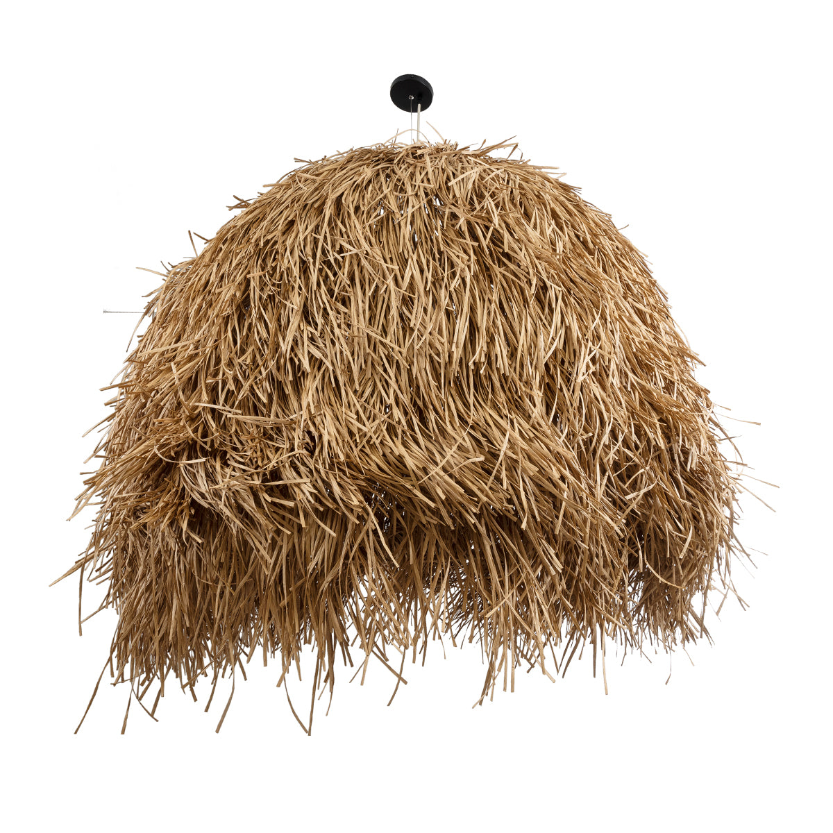 GloboStar® GUADELOUPE 02159 Boho Κρεμαστό Φωτιστικό Μονόφωτο 1 x E27 AC220-240V IP20 - Φ120 x Υ100cm - Καφέ Σκούρο Φυσική Ράφια Νήμα Πλέγμα Καμπάνα - 5 Χρόνια Εγγύηση - ledmania.gr