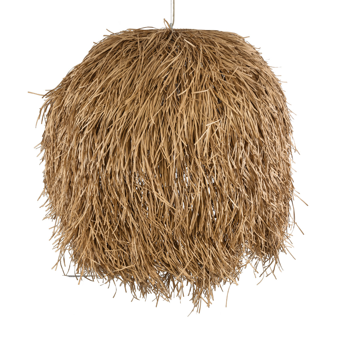 GloboStar® GUADELOUPE 02159 Boho Κρεμαστό Φωτιστικό Μονόφωτο 1 x E27 AC220-240V IP20 - Φ120 x Υ100cm - Καφέ Σκούρο Φυσική Ράφια Νήμα Πλέγμα Καμπάνα - 5 Χρόνια Εγγύηση - ledmania.gr