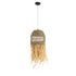 GloboStar® SAINTLUCIA 02160 Boho Κρεμαστό Φωτιστικό Οροφής Μονόφωτο 1 x E27 AC220-240V IP20 - Φ30 x Υ90cm - Χακί Σχοινί με Μπεζ Φυσική Ράφια Νήμα Πλεγμα Καμπάνα - 5 Χρόνια Εγγύηση - ledmania.gr
