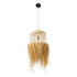 GloboStar® BASSETERRE 02162 Boho Κρεμαστό Φωτιστικό Οροφής Μονόφωτο 1 x E27 AC220-240V IP20 - Φ35 x Υ60cm - Μπεζ Ξύλινο Μπαμπού με Μπεζ Φυσική Ράφια Νήμα Πλεγμα Καμπάνα - 5 Χρόνια Εγγύηση - ledmania.gr