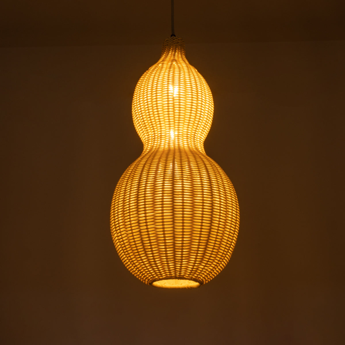 GloboStar® KINGSTOWN 02168 Boho Φωτιστικό Οροφής Μονόφωτο 1 x E27 AC220-240V IP20 - Φ30 x Υ60cm - Μπεζ Ξύλινο Μπαμπού Πλέγμα - 5 Χρόνια Εγγύηση - ledmania.gr