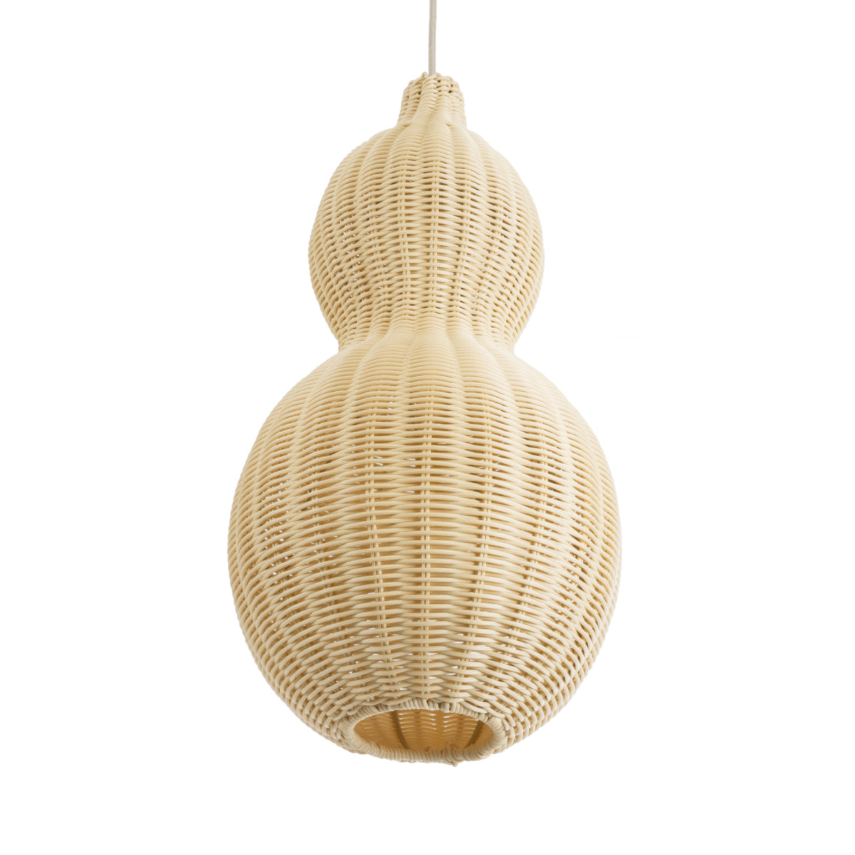 GloboStar® KINGSTOWN 02168 Boho Φωτιστικό Οροφής Μονόφωτο 1 x E27 AC220-240V IP20 - Φ30 x Υ60cm - Μπεζ Ξύλινο Μπαμπού Πλέγμα - 5 Χρόνια Εγγύηση - ledmania.gr