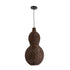 GloboStar® KINGSTOWN 02169 Boho Φωτιστικό Οροφής Μονόφωτο 1 x E27 AC220-240V IP20 - Φ30 x Υ60cm - Καφέ Ξύλινο Μπαμπού Πλέγμα - 5 Χρόνια Εγγύηση - ledmania.gr