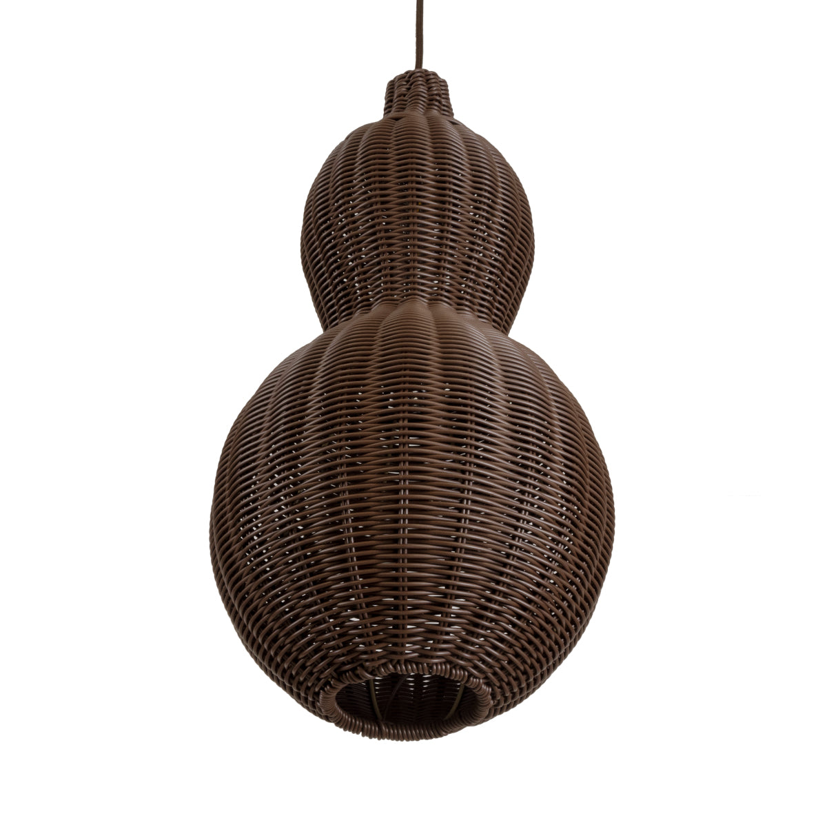 GloboStar® KINGSTOWN 02169 Boho Φωτιστικό Οροφής Μονόφωτο 1 x E27 AC220-240V IP20 - Φ30 x Υ60cm - Καφέ Ξύλινο Μπαμπού Πλέγμα - 5 Χρόνια Εγγύηση - ledmania.gr