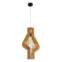 GloboStar® MIHIRO 02172 Boho Κρεμαστό Φωτιστικό Οροφής Μονόφωτο 1 x E27 AC220-240V IP20 - Φ32 x Υ56cm - Καφέ Ξύλινο Πλέγμα - 5 Χρόνια Εγγύηση - ledmania.gr