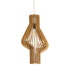 GloboStar® MIHIRO 02172 Boho Κρεμαστό Φωτιστικό Οροφής Μονόφωτο 1 x E27 AC220-240V IP20 - Φ32 x Υ56cm - Καφέ Ξύλινο Πλέγμα - 5 Χρόνια Εγγύηση - ledmania.gr