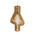 GloboStar® MIHIRO 02172 Boho Κρεμαστό Φωτιστικό Οροφής Μονόφωτο 1 x E27 AC220-240V IP20 - Φ32 x Υ56cm - Καφέ Ξύλινο Πλέγμα - 5 Χρόνια Εγγύηση - ledmania.gr