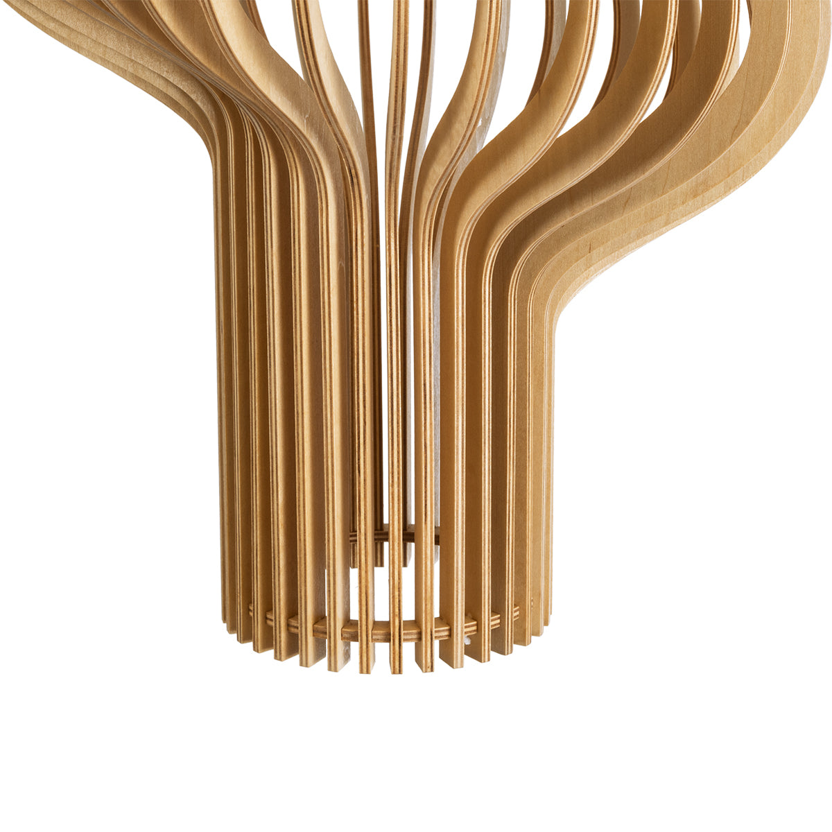 GloboStar® MIHIRO 02172 Boho Κρεμαστό Φωτιστικό Οροφής Μονόφωτο 1 x E27 AC220-240V IP20 - Φ32 x Υ56cm - Καφέ Ξύλινο Πλέγμα - 5 Χρόνια Εγγύηση - ledmania.gr