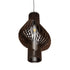 GloboStar® MIHIRO 02173 Boho Κρεμαστό Φωτιστικό Οροφής Μονόφωτο 1 x E27 AC220-240V IP20 - Φ32 x Υ56cm - Καφέ Σκούρο Ξύλινο Πλέγμα - 5 Χρόνια Εγγύηση - ledmania.gr