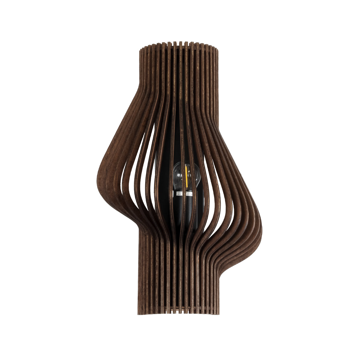 GloboStar® MIHIRO 02175 Boho Φωτιστικό Τοίχου - Απλίκα Μονόφωτο 1 x E27 AC 220-240V IP20 - Μ25 x Π13 x Υ40cm - Καφέ Σκούρο Ξύλινο Πλέγμα - 5 Χρόνια Εγγύηση - ledmania.gr