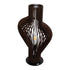 GloboStar® MIHIRO 02177 Boho Επιτραπέζιο Φωτιστικό Μονόφωτο 1 x E27 AC220-240V IP20 - Φ33 x Υ57cm - Καφέ Σκούρο Ξύλινο με Μαύρη Μεταλλική Βάση Πλέγμα - 5 Χρόνια Εγγύηση - ledmania.gr