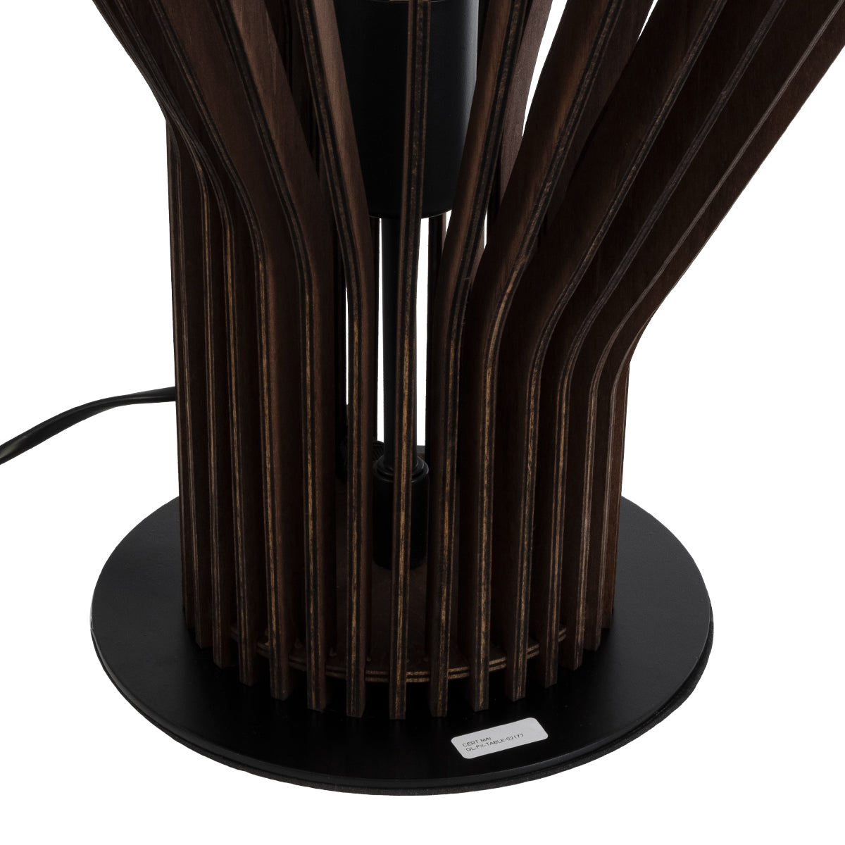 GloboStar® MIHIRO 02177 Boho Επιτραπέζιο Φωτιστικό Μονόφωτο 1 x E27 AC220-240V IP20 - Φ33 x Υ57cm - Καφέ Σκούρο Ξύλινο με Μαύρη Μεταλλική Βάση Πλέγμα - 5 Χρόνια Εγγύηση - ledmania.gr