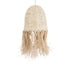 GloboStar® MARTINIQUE 02178 Boho Φωτιστικό Οροφής Μονόφωτο 1 x E27 AC220-240V IP20 - Φ34 x Υ70cm - Μπεζ Φυσική Ράφια Νήμα Πλέγμα Καμπάνα - 5 Χρόνια Εγγύηση - ledmania.gr