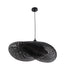GloboStar® MEXICO 02202 Boho Κρεμαστό Φωτιστικό Οροφής Μονόφωτο 1 x E27 AC220-240V IP20 - Μ85 x Π50 x Υ30cm - Μαύρο Ξύλινο Μπαμπού Πλέγμα - 5 Χρόνια Εγγύηση - ledmania.gr
