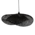 GloboStar® MEXICO 02202 Boho Κρεμαστό Φωτιστικό Οροφής Μονόφωτο 1 x E27 AC220-240V IP20 - Μ85 x Π50 x Υ30cm - Μαύρο Ξύλινο Μπαμπού Πλέγμα - 5 Χρόνια Εγγύηση - ledmania.gr