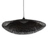 GloboStar® MEXICO 02202 Boho Κρεμαστό Φωτιστικό Οροφής Μονόφωτο 1 x E27 AC220-240V IP20 - Μ85 x Π50 x Υ30cm - Μαύρο Ξύλινο Μπαμπού Πλέγμα - 5 Χρόνια Εγγύηση - ledmania.gr