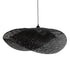 GloboStar® MEXICO 02203 Boho Κρεμαστό Φωτιστικό Οροφής Μονόφωτο 1 x E27 AC220-240V IP20 - Μ100 x Π62 x Υ33cm - Μαύρο Ξύλινο Μπαμπού Πλέγμα - 5 Χρόνια Εγγύηση - ledmania.gr