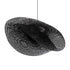 GloboStar® MEXICO 02203 Boho Κρεμαστό Φωτιστικό Οροφής Μονόφωτο 1 x E27 AC220-240V IP20 - Μ100 x Π62 x Υ33cm - Μαύρο Ξύλινο Μπαμπού Πλέγμα - 5 Χρόνια Εγγύηση - ledmania.gr